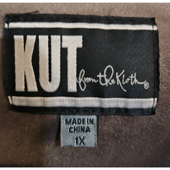 Kut From the Cloth Brown Faux Suede Long Sleeve Jacket 1X - Picture 3 of 3